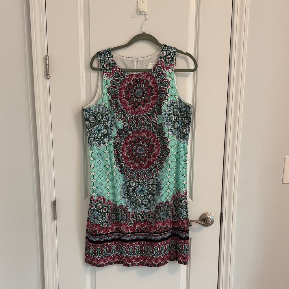 London Times Multicolor Geometric Mini Dress